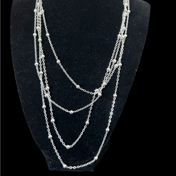 multilayer silver plated necklace four in one NWOT - Picture 11 of 12